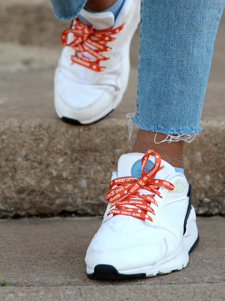 Wear Orange shoelaces on sneakers