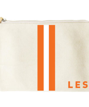 I am #EVERYTOWN-Mimi flat clutch-orange and white stripe
